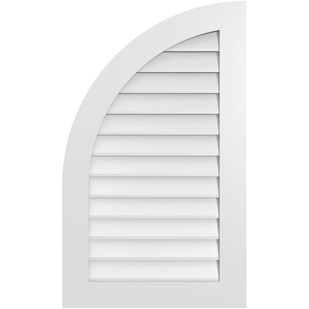 Ekena Millwork Quarter Round Top Left Surface Mount PVC Gable Vent w/ 3-1/2"W x 1"P Standard Frame, 24"W x 40"H GVPQL24X4001SN
